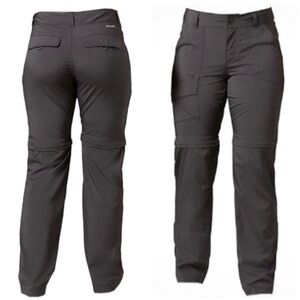 NWOT Columbia Kestrel Convertible Dark Gray Cargo Pants Shorts Hiking Women’s 14